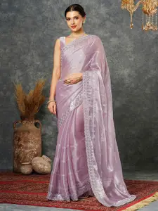 Satrani Embellished Sequinned Tissue Saree