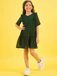 Stylo Bug Girld Solid Fit & Flare Dress