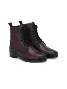 Delize Women Textured Block-Heeled Regular Boots