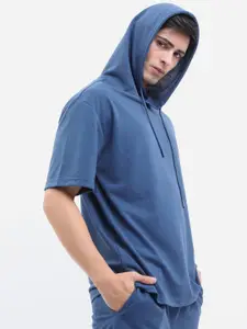 HIGHLANDER Men Self Design Hooded T-shirt