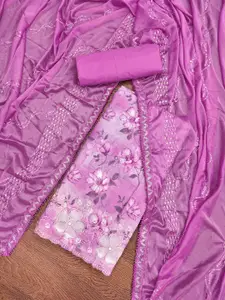 ASISA Floral Printed Sequinned Unstitched Dress Material