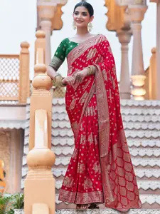 Satrani Woven Design Zari Pure Silk Kanjeevaram Saree