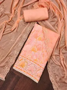 ASISA Ethnic Motifs Embroidered Sequinned Pure Cotton Unstitched Dress Material