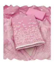 ASISA Floral Embroidered Beads and Stones Pure Cotton Unstitched Dress Material