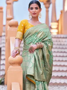 Satrani Ethnic Motifs Woven Design Zari Pure Silk Kanjeevaram Saree