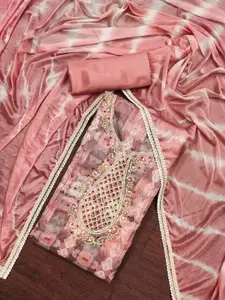 ASISA Geometric Printed Beads & Stones Unstitched Dress Material