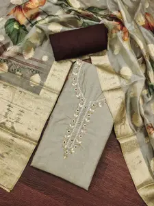 ASISA Ethnic Motifs Embroidered Beads and Stones Unstitched Dress Material