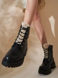 Peach Flores Women Leather Regular Boots