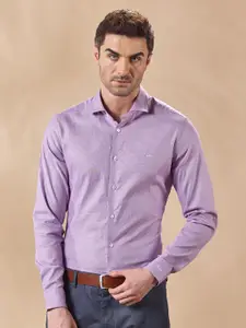 Aldeno Men India Spread Collar Textured Cotton Slim Fit Casual Shirt