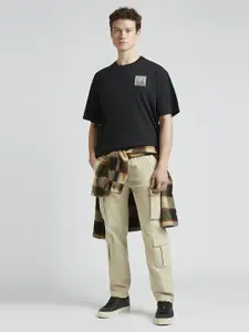 Pepe Jeans Men Graphic Printed Round Neck Pure Cotton Oversized T-shirt