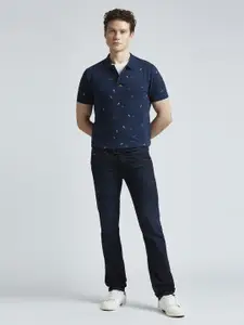 Pepe Jeans Men Conversational Printed Polo Collar Cotton T-shirt