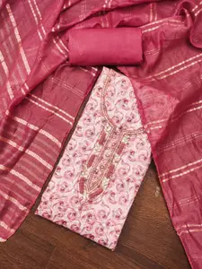 ASISA Floral Printed Beads & Stones Unstitched Dress Material