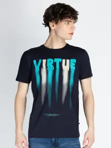Status Quo Men Typography Printed Round Neck Cotton T-shirt