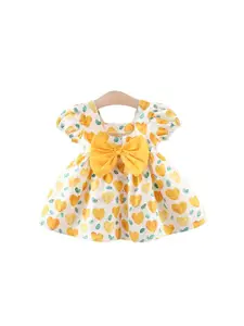 StyleCast x Revolte Girls Conversational Printed Fit and Flare Casual Mini Dress