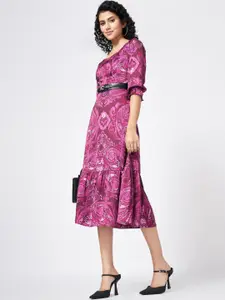 Honey by Pantaloons Printed A-Line Midi Dress