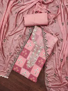 Ishin Floral Embroidered Sequinned Unstitched Dress Material