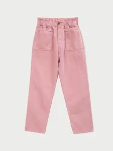 LilPicks Girls Solid Mid-Rise Low Distress Jeans