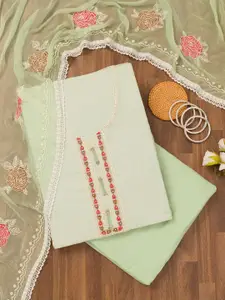 Koskii Floral Embroidered Sequinned Unstitched Dress Material