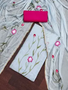 Ishin Floral Embroidered Sequinned Unstitched Dress Material