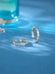 GIVA 925 Sterling Silver Rhodium-Plated Toe Rings