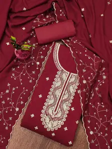 Ishin Floral Embroidered Sequinned Unstitched Dress Material