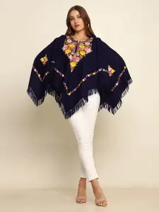 CRAFTBAZAR Women Embroidered Poncho with Embroidered Detail