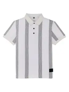 Status Quo Boys Striped Polo Collar Cotton T-shirt