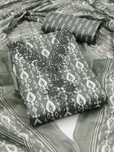 Ishin Floral Printed Pure Cotton Unstitched Dress Material