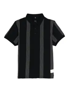 Status Quo Boys Striped Polo Collar Cotton T-shirt