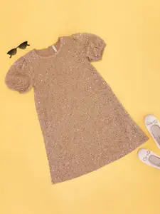 Pantaloons Junior Girls Self Design A-Line Dress