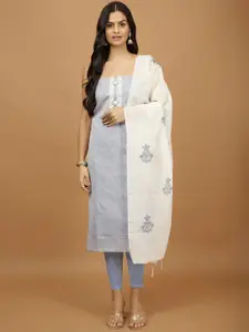 Meena Bazaar Sequinned Unstitched Dress Material