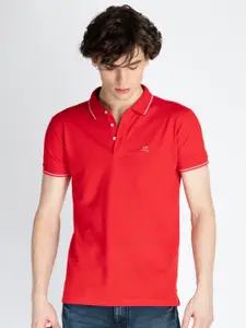 Status Quo Men Solid Polo Collar Cotton T-shirt