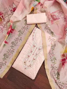 Ishin Floral Woven Design Unstitched Dress Material