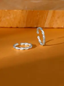 GIVA 925 Sterling Silver Rhodium-Plated Toe Rings
