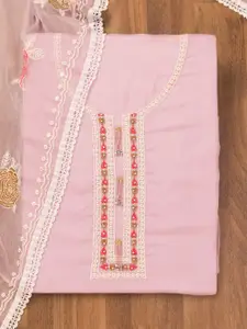 Koskii Ethnic Motifs Embroidered Thread Work Unstitched Dress Material