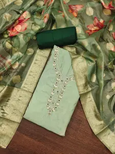 Ishin Floral Printed Beads and Stones Unstitched Dress Material