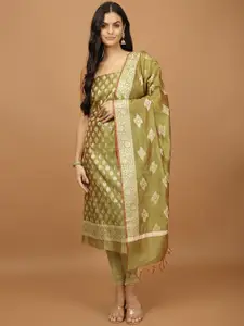Meena Bazaar Ethnic Motifs Woven Design Unstitched Dress Material