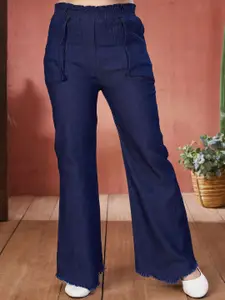 BAESD Girls Comfort Flared High-Rise Low Distress Stretchable Jeans