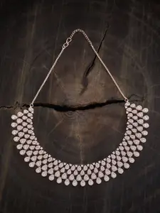 Kushal's Fashion Jewellery Rose Gold-Plated Cubic Zirconia Studded Party Necklace
