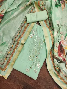 Ishin Floral Embroidered Unstitched Dress Material