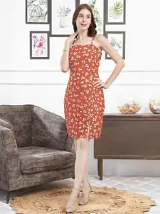 Selvia Floral Print Bodycon Midi Dress