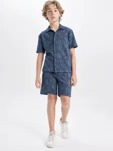 DeFacto Boys Printed Shirt with Shorts