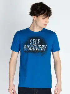 Status Quo Men Typography Printed Round Neck Cotton T-shirt