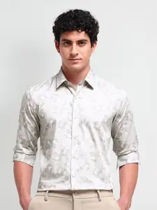 Arrow New York Men Comfort Spread Collar Floral Printed Cotton Slim Fit Formal Shirt