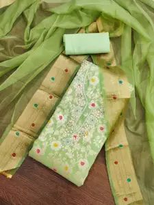 ASISA Ethnic Motifs Embroidered Beads and Stones Art Silk Unstitched Dress Material