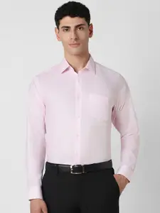 Van Heusen Men Spread Collar Textured Cotton Formal Shirt