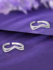 GIVA 925 Sterling Silver Rhodium-Plated Toe Rings