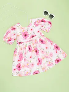 Pantaloons Junior Girls Cotton Floral Print Fit & Flare Dress
