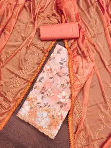 ASISA Floral Embroidered Beads and Stones Unstitched Dress Material