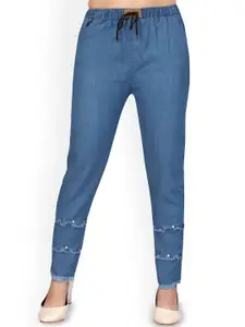 BAESD Girls Comfort Flared High-Rise Low Distress Stretchable Jeans